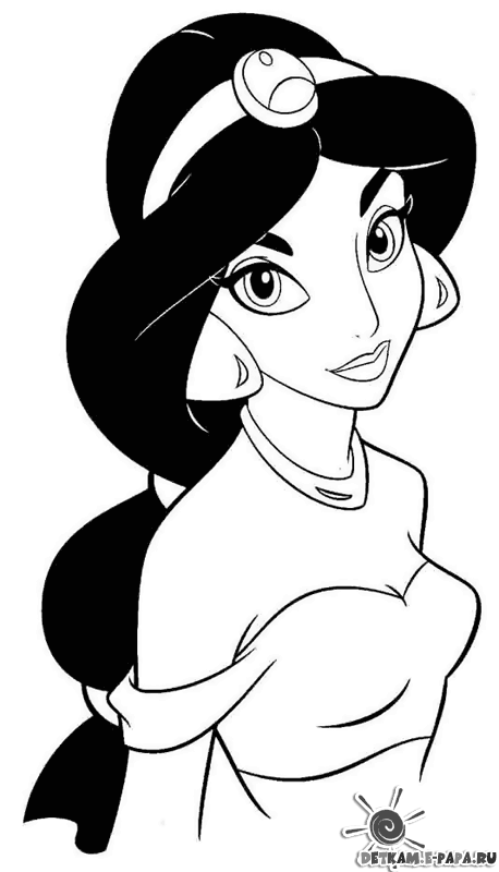 Jasmine Dibujos para colorear Aladino