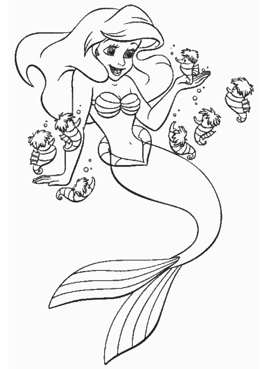 Ariel Dibujos para colorear La sirenita