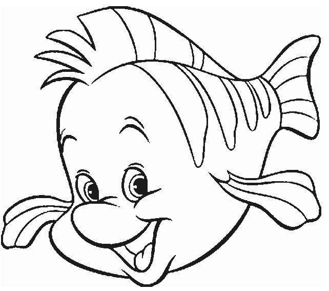 Flounder Dibujos para colorear La sirenita